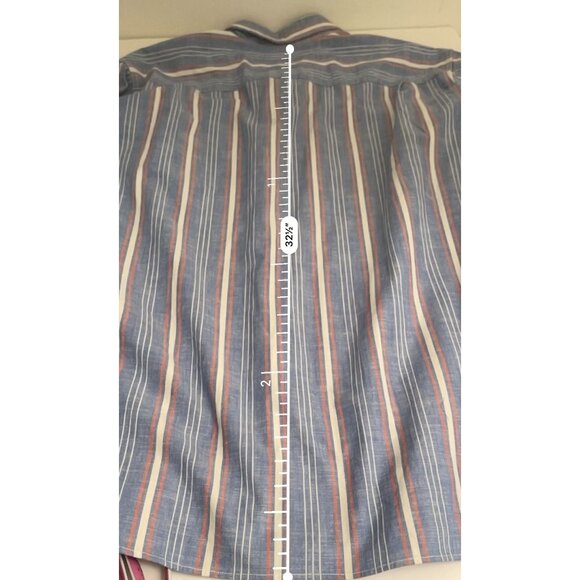 L.L. Bean Men's XL-Tall Blue Button Down Cotton Striped Shirt Traditional FIt - Picture 10 of 10